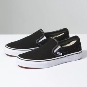 Vans Classic Slip On Black Shoes Mens Size 6 Womens Size 7.5